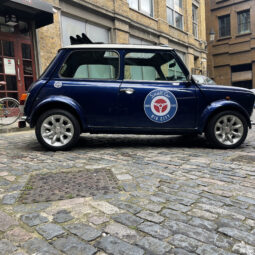Classic-Mini-Cooper-Hire-London-Blue-Sports-Pasck-Side-profile-smallcarBIGCITY