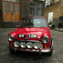 Classic Mini Cooper Hire London Red Black Mini Front