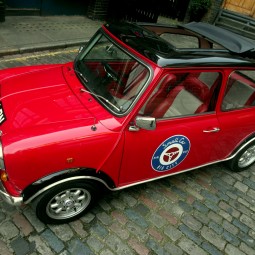Classic Mini Cooper Hire London Roof Open