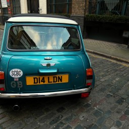 Classic Mini Cooper Hire London Turquoise Rear