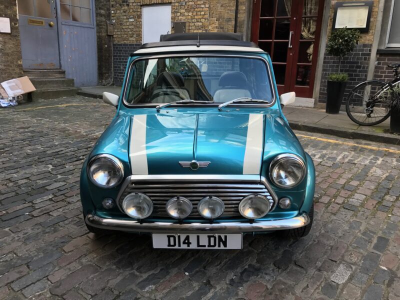 Classic Mini Cooper Hire London Turquoise front