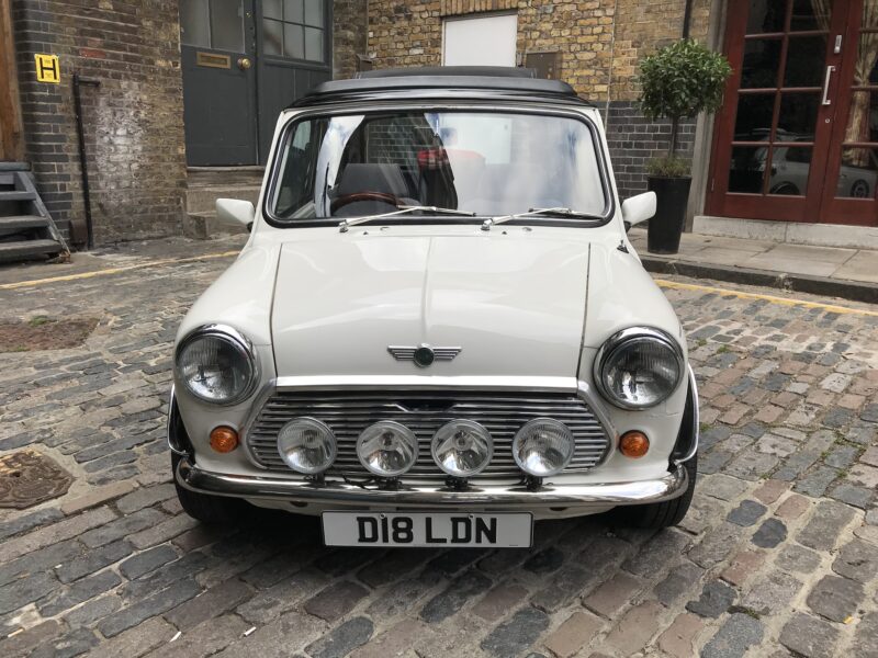 smallcarBIGCITY classic Mini Cooper hire london white front