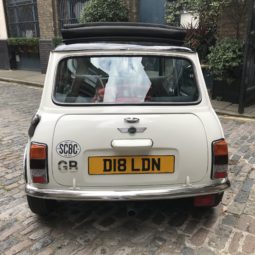smallcarBIGCITY classic Mini Cooper hire london white rear