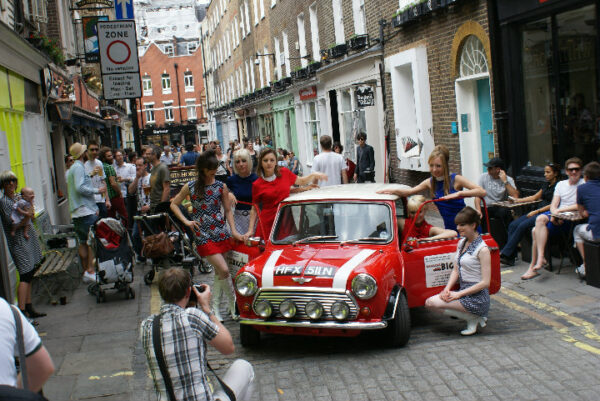 classic mini photo shoot hire london red mini carnaby st