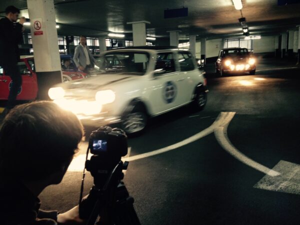 classic mini photo shoot hire london white mini car park