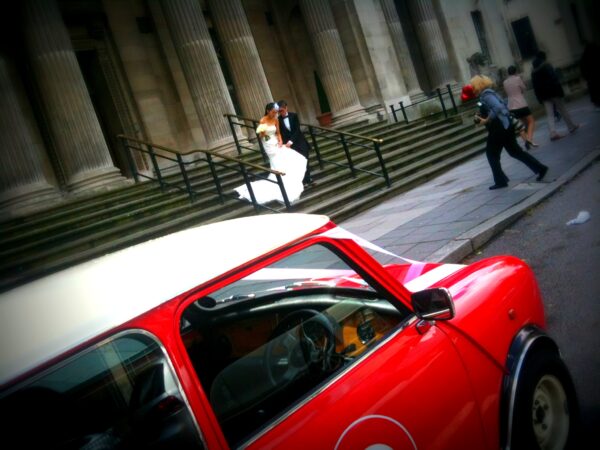 classic wedding car hire london red mini