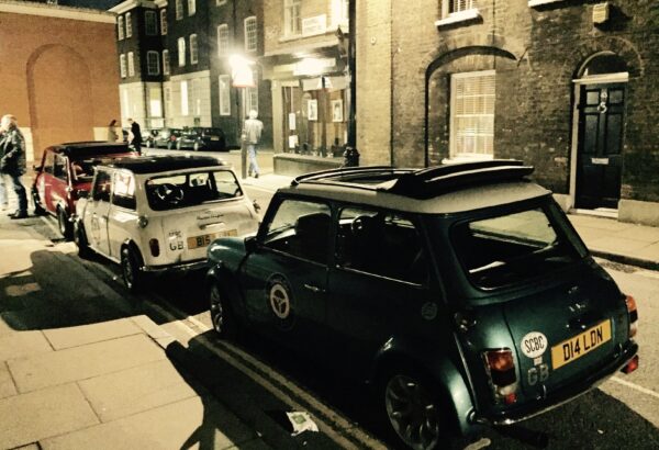 London by Night by smallcarBIGCITY the classic Mini coopers