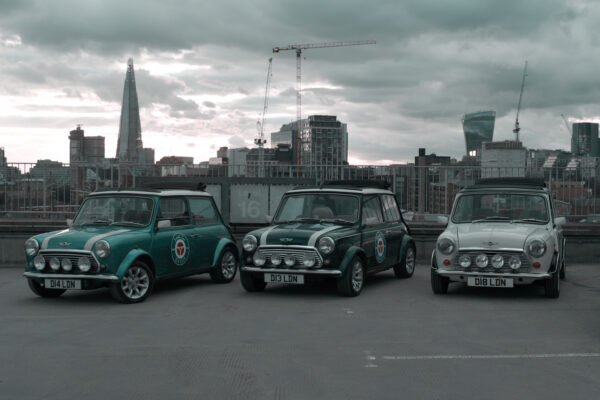 London by night tour - classic mini Coopers roof top Tabacco docks smallcarBIGCITY