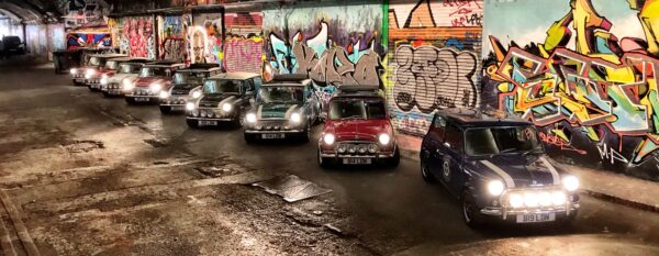 smallcarBIGCITY - Classic Mini Cooper hire - Car tours of London - Best Bits Tour - Minis in Leake Street 2