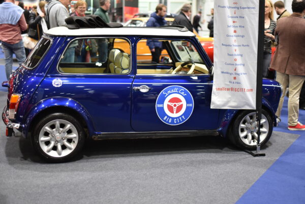 smallcarBIGCITY - Classic Mini Cooper hire - Car tours of London - Classic Car Event Hire - Dot at LCCS 2019