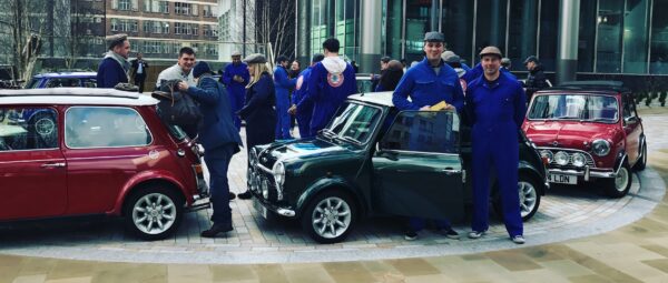 smallcarBIGCITY - Classic Mini Cooper hire - Car tours of London - Treasure Hunts - Red Mini - green Mini - Jumpsuits - gold