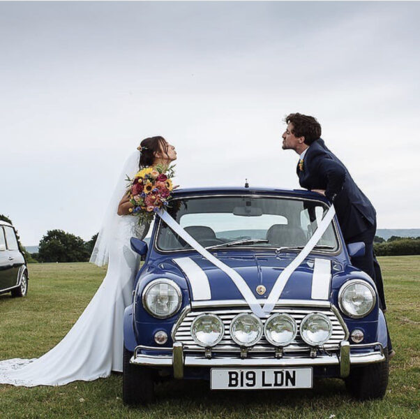 smallcarBIGCITY - Classic Mini Cooper hire - Car tours of London - Wedding Hire - Bettys Kiss