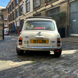 Classic White Mini Cooper hire london small car big boot rear