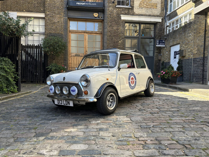 Classic White Mini Cooper hire london small car big city