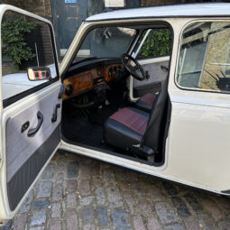 Classic White Mini Cooper hire london small car big passenger side